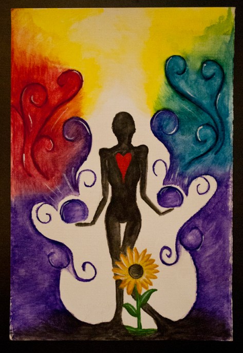 Energy. Acrylic and Watercolor on Canva-Paper. 