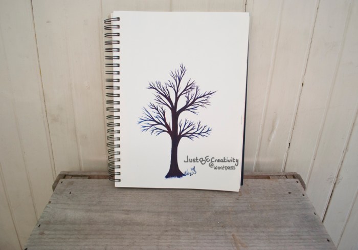 Blue and Red Tree. Acrylic Paint on Paper. May 2013.