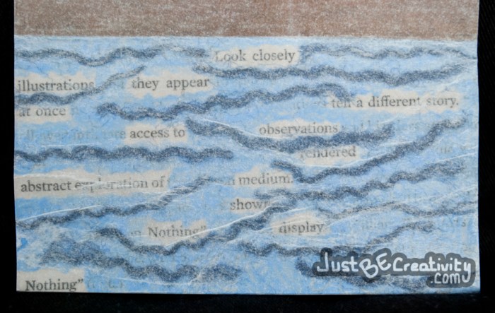 Illustrations of Nothing (Close-up, found poem) Found newspaper text, tracing paper, brown paper bag scraps, yarn, paint, glue October, 2013.