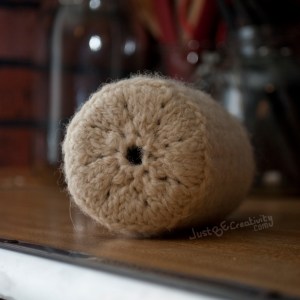 Shed Mountain Ale in a Hand-made Knitted Cozy.