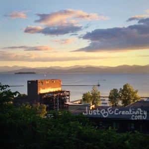 View of Lake Champlain at Dusk.